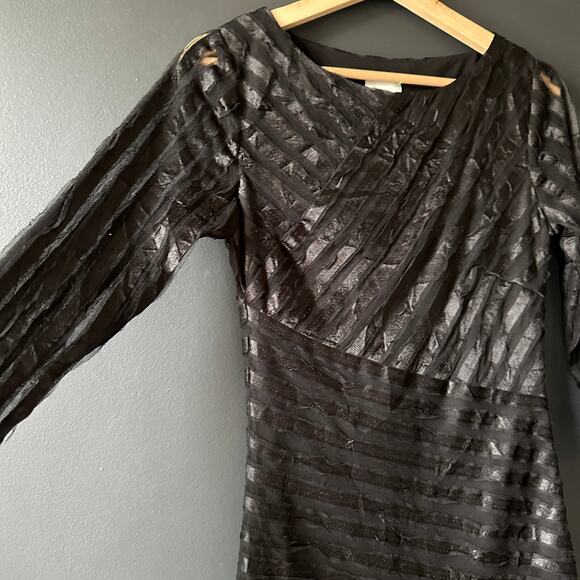 REISS Rebecca Bodycon Textured Dress in Black Size 4 - Picture 10 of 12